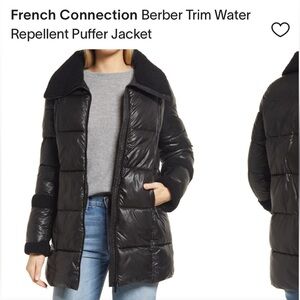 NWT French Connection Berber Trim Water
Repellent Puffer Jacket